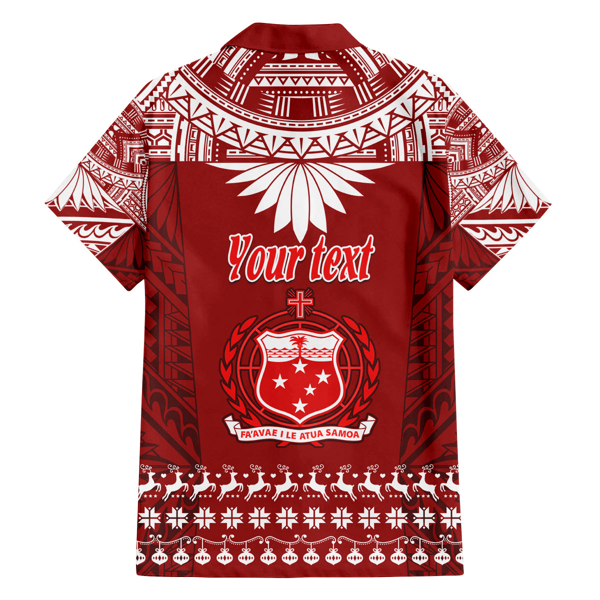 Personalised Toa Samoa Christmas Family Matching Long Sleeve Bodycon Dress and Hawaiian Shirt Samoa Siva Tau Manuia Le Kerisimasi Red Vibe LT9 - Polynesian Pride