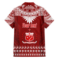 Personalised Toa Samoa Christmas Family Matching Long Sleeve Bodycon Dress and Hawaiian Shirt Samoa Siva Tau Manuia Le Kerisimasi Red Vibe LT9 - Polynesian Pride