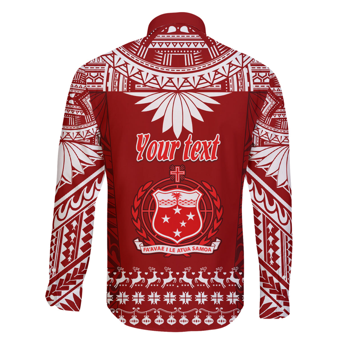 Personalised Toa Samoa Christmas Family Matching Long Sleeve Bodycon Dress and Hawaiian Shirt Samoa Siva Tau Manuia Le Kerisimasi Red Vibe LT9 - Polynesian Pride