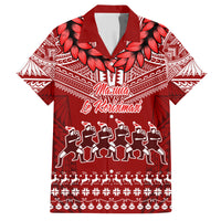 Personalised Toa Samoa Christmas Hawaiian Shirt Samoa Siva Tau Manuia Le Kerisimasi Red Vibe LT9 Red - Polynesian Pride