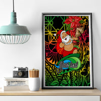 Personalised Vanuatu Joyeux Noel Canvas Wall Art Christmas Santas God Yumi LT9 - Polynesian Pride