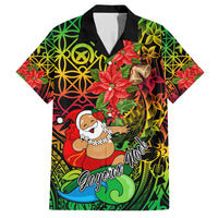 Personalised Vanuatu Joyeux Noel Family Matching Off Shoulder Long Sleeve Dress and Hawaiian Shirt Christmas Santas God Yumi LT9 Dad's Shirt - Short Sleeve Reggae - Polynesian Pride