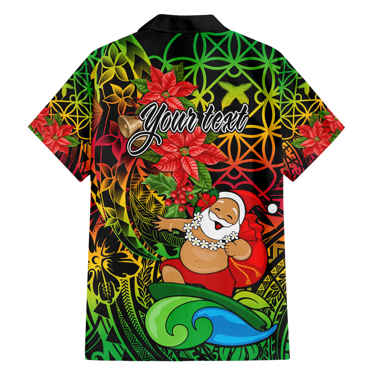 Personalised Vanuatu Joyeux Noel Family Matching Off Shoulder Maxi Dress and Hawaiian Shirt Christmas Santas God Yumi LT9 - Polynesian Pride