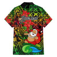 Personalised Vanuatu Joyeux Noel Family Matching Off Shoulder Short Dress and Hawaiian Shirt Christmas Santas God Yumi LT9 - Polynesian Pride