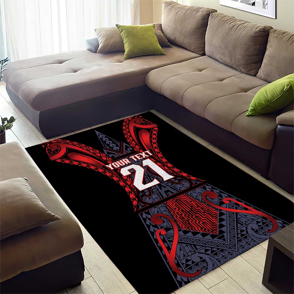 Custom New Zealand Area Rug Maori Kiwiana Pattern Tukutuku Motif