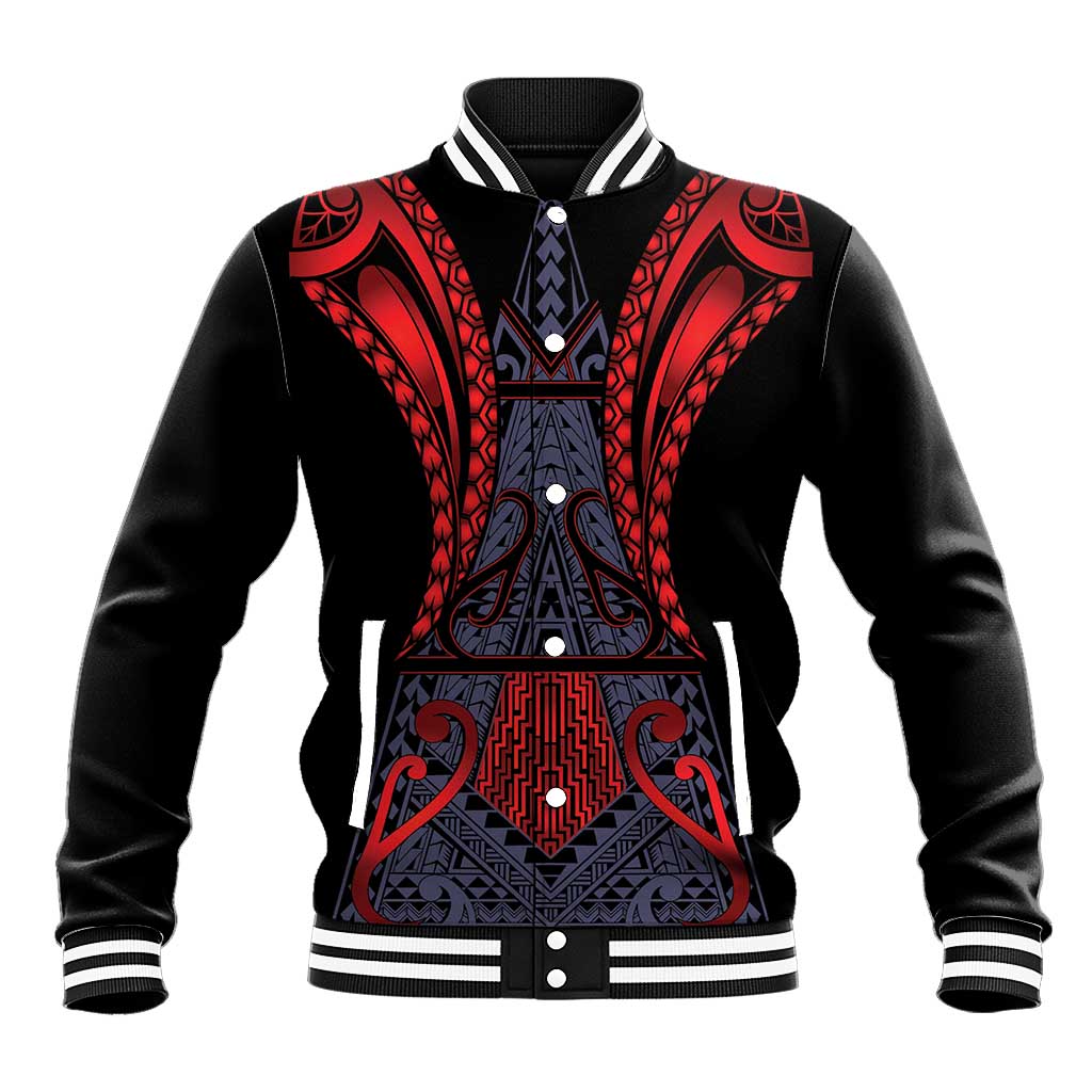 Custom New Zealand Baseball Jacket Maori Kiwiana Pattern Tukutuku Motif