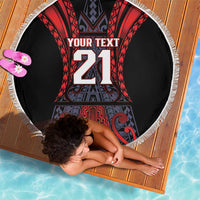 Custom New Zealand Beach Blanket Maori Kiwiana Pattern Tukutuku Motif LT9 - Polynesian Pride