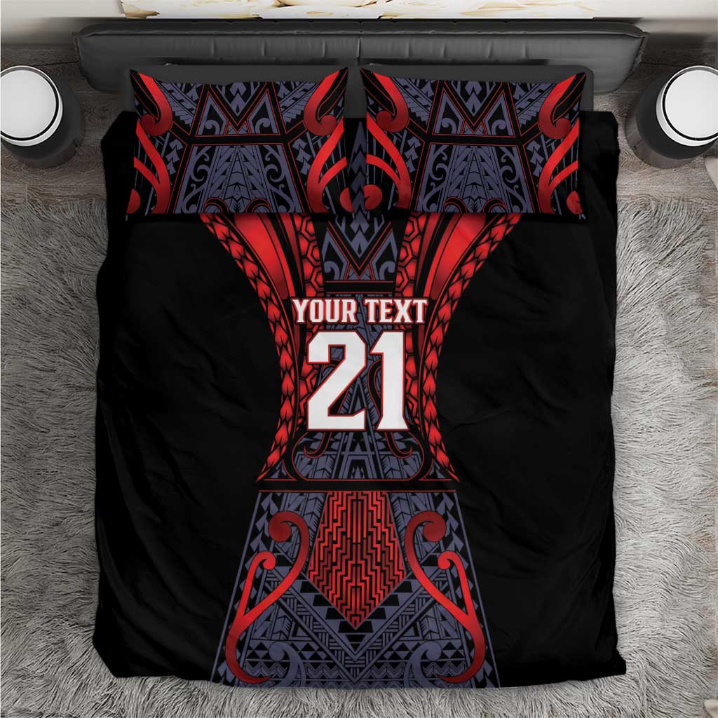 Custom New Zealand Bedding Set Maori Kiwiana Pattern Tukutuku Motif LT9 Red - Polynesian Pride