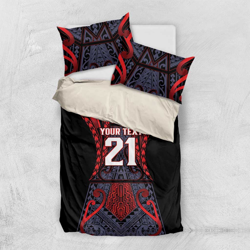 Custom New Zealand Bedding Set Maori Kiwiana Pattern Tukutuku Motif LT9 US Twin 172cm x 218cm Red - Polynesian Pride