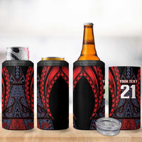Custom New Zealand 4 in 1 Can Cooler Tumbler Maori Kiwiana Pattern Tukutuku Motif