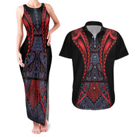 Custom New Zealand Couples Matching Tank Maxi Dress and Hawaiian Shirt Maori Kiwiana Pattern Tukutuku Motif