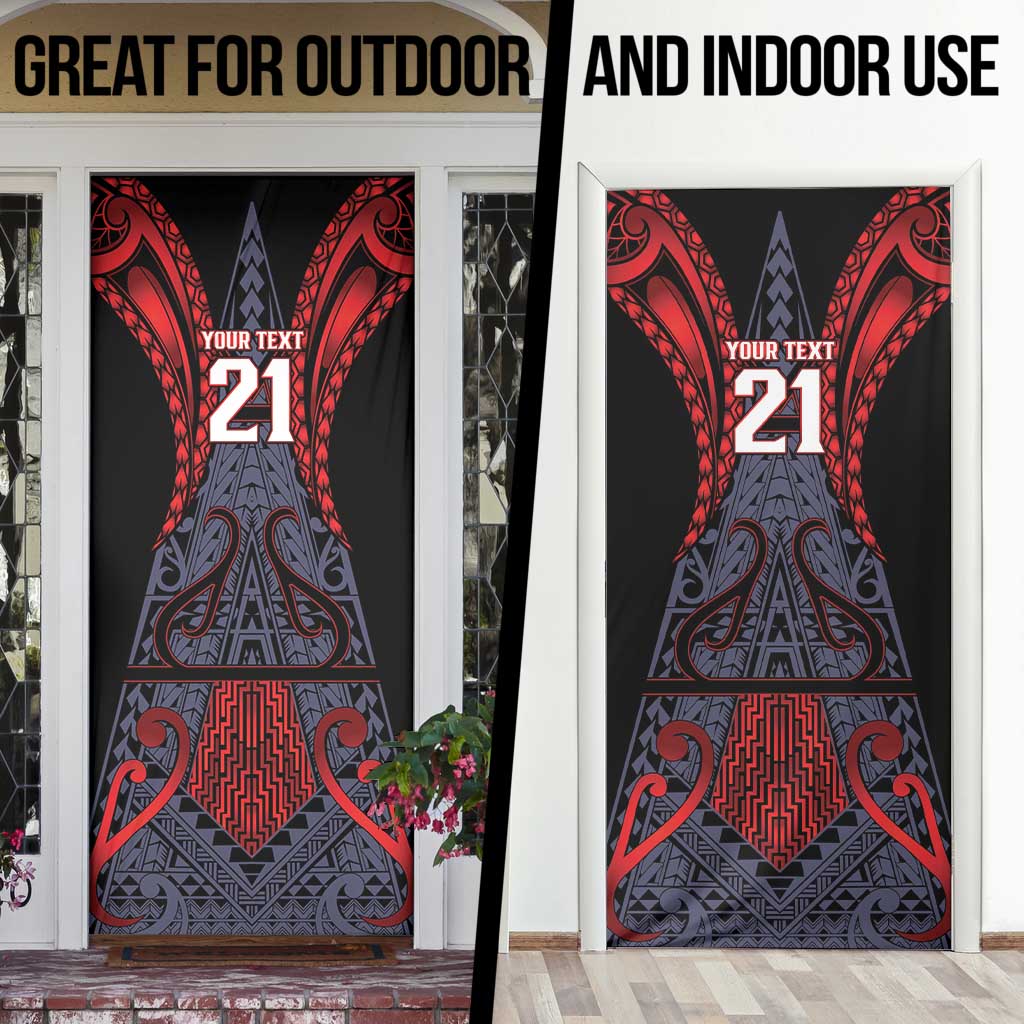 Custom New Zealand Door Cover Maori Kiwiana Pattern Tukutuku Motif