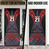 Custom New Zealand Door Cover Maori Kiwiana Pattern Tukutuku Motif