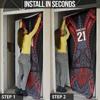 Custom New Zealand Door Cover Maori Kiwiana Pattern Tukutuku Motif