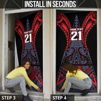 Custom New Zealand Door Cover Maori Kiwiana Pattern Tukutuku Motif