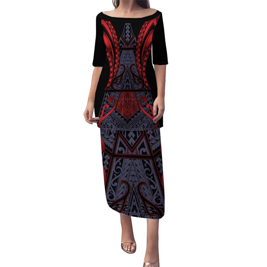 Custom New Zealand Family Matching Puletasi and Hawaiian Shirt Maori Kiwiana Pattern Tukutuku Motif