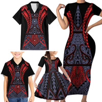 Custom New Zealand Family Matching Short Sleeve Bodycon Dress and Hawaiian Shirt Maori Kiwiana Pattern Tukutuku Motif