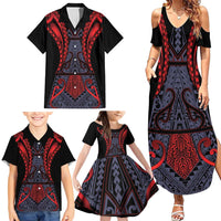 Custom New Zealand Family Matching Summer Maxi Dress and Hawaiian Shirt Maori Kiwiana Pattern Tukutuku Motif LT9 - Polynesian Pride