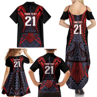 Custom New Zealand Family Matching Summer Maxi Dress and Hawaiian Shirt Maori Kiwiana Pattern Tukutuku Motif LT9 - Polynesian Pride