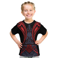 Custom New Zealand Kid T Shirt Maori Kiwiana Pattern Tukutuku Motif