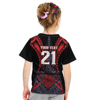 Custom New Zealand Kid T Shirt Maori Kiwiana Pattern Tukutuku Motif