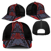 New Zealand Mesh Trucker Cap Maori Kiwiana Pattern Tukutuku Motif