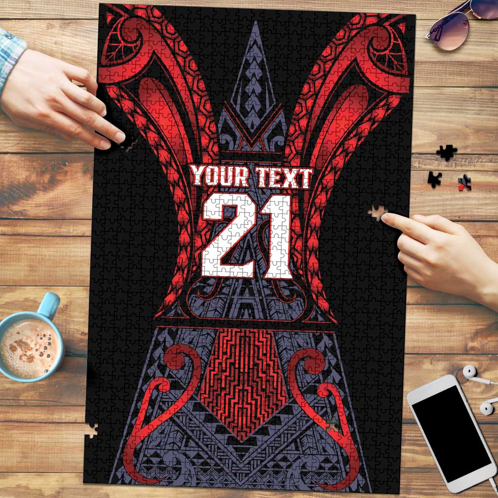 Custom New Zealand Puzzle Maori Kiwiana Pattern Tukutuku Motif