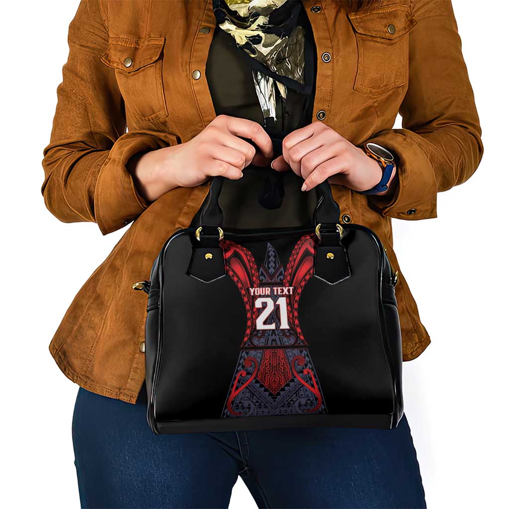 Custom New Zealand Shoulder Handbag Maori Kiwiana Pattern Tukutuku Motif