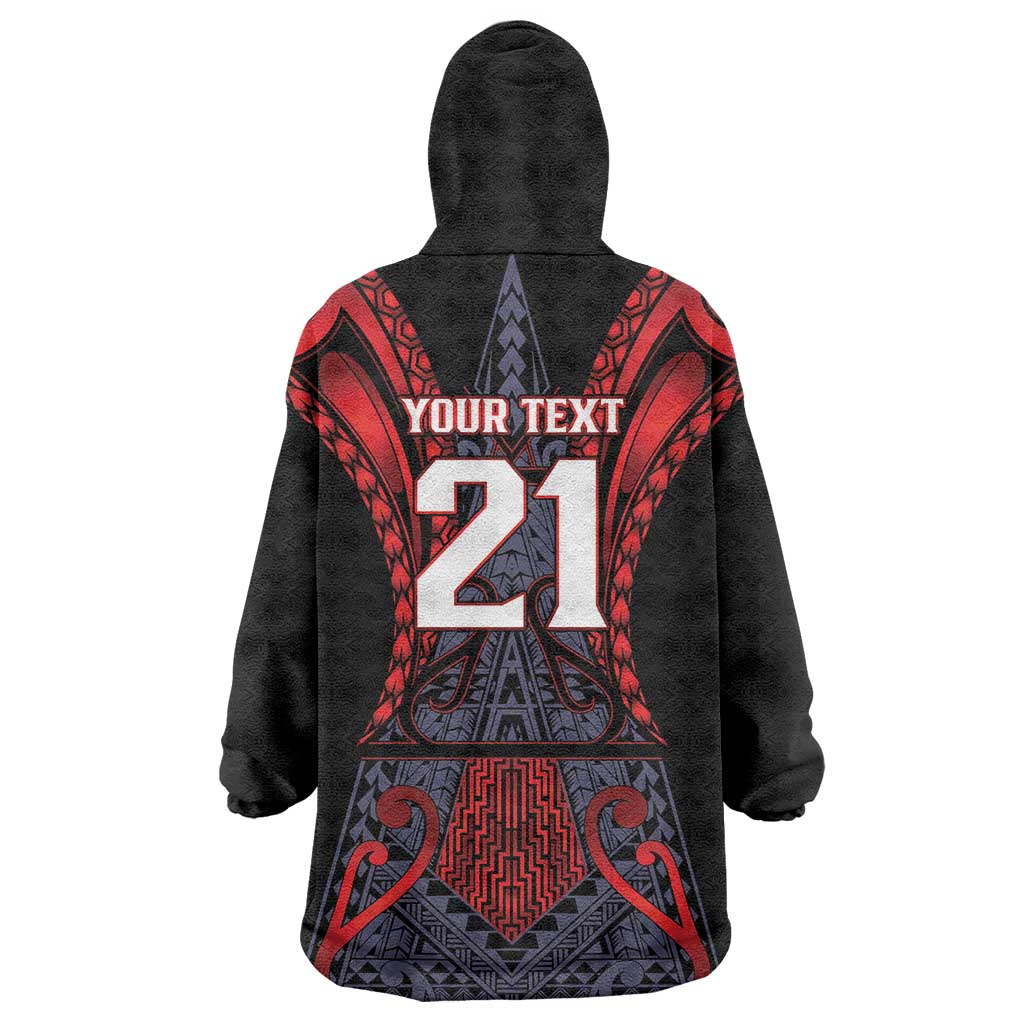 Custom New Zealand Wearable Blanket Hoodie Maori Kiwiana Pattern Tukutuku Motif LT9 - Polynesian Pride