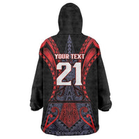 Custom New Zealand Wearable Blanket Hoodie Maori Kiwiana Pattern Tukutuku Motif LT9 - Polynesian Pride