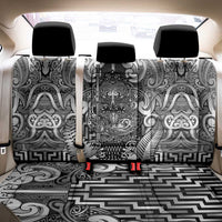 New Zealand Taiaha Maori Back Car Seat Cover Kiwikiwi Minimalist Silver Fern Tukutuku Motif