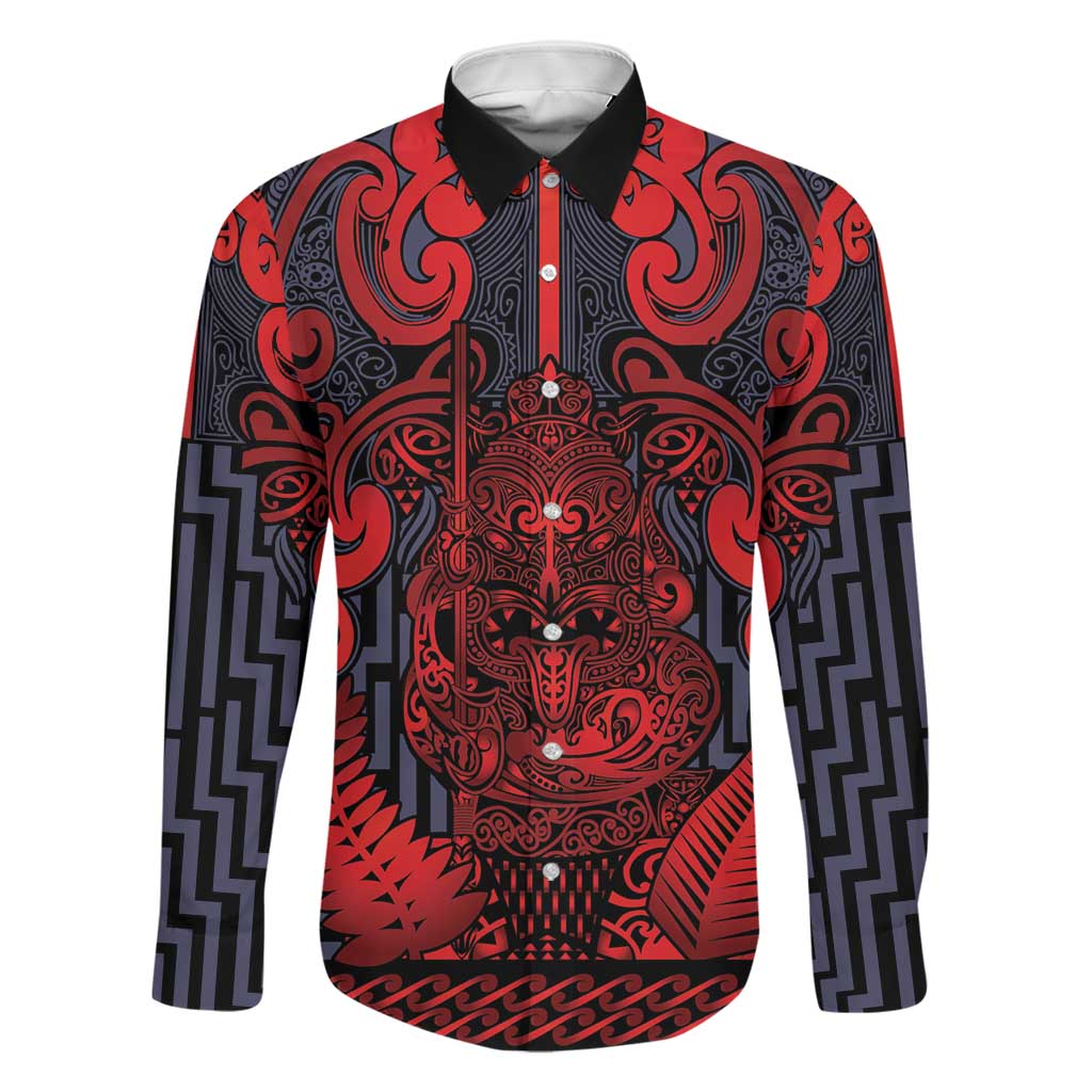 Custom New Zealand Taiaha Maori Family Matching Mermaid Dress and Hawaiian Shirt Whero Minimalist Silver Fern Tukutuku Motif