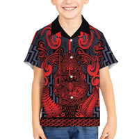 Custom New Zealand Taiaha Maori Family Matching Puletasi and Hawaiian Shirt Whero Minimalist Silver Fern Tukutuku Motif