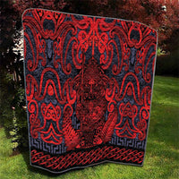 New Zealand Taiaha Maori Quilt Whero Minimalist Silver Fern Tukutuku Motif