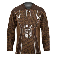 Custom Oceania Football Bula Fiji Hockey Jersey Polynesian Tribal Pattern LT9 Unisex Brown - Polynesian Pride