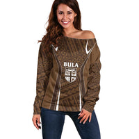 Custom Oceania Football Bula Fiji Off Shoulder Sweater Polynesian Tribal Pattern