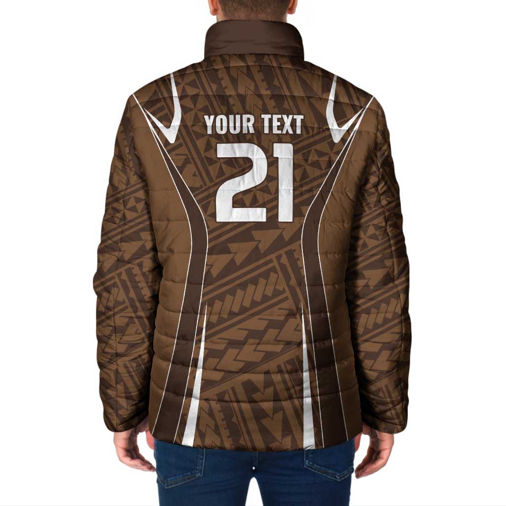 Custom Oceania Football Bula Fiji Padded Jacket Polynesian Tribal Pattern