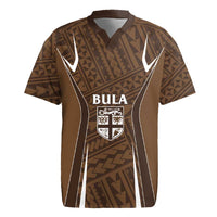 Custom Oceania Football Bula Fiji Rugby Jersey Polynesian Tribal Pattern LT9 Brown - Polynesian Pride