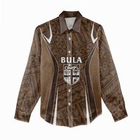 Custom Oceania Football Bula Fiji Women Casual Shirt Polynesian Tribal Pattern