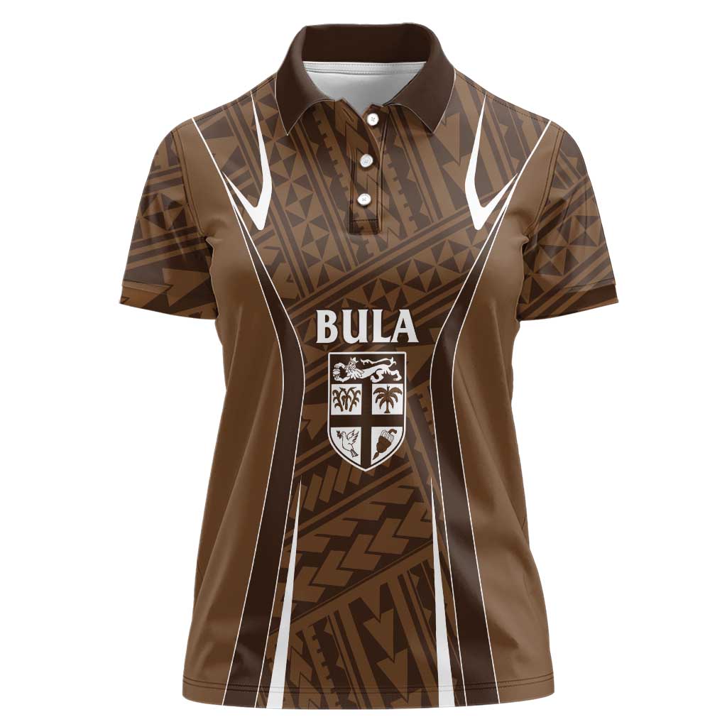 Custom Oceania Football Bula Fiji Women Polo Shirt Polynesian Tribal Pattern
