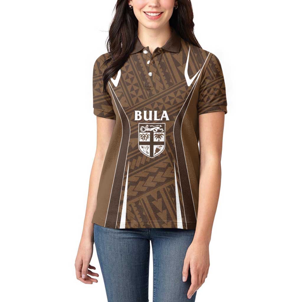 Custom Oceania Football Bula Fiji Women Polo Shirt Polynesian Tribal Pattern