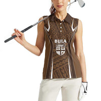 Custom Oceania Football Bula Fiji Women Sleeveless Polo Shirt Polynesian Tribal Pattern