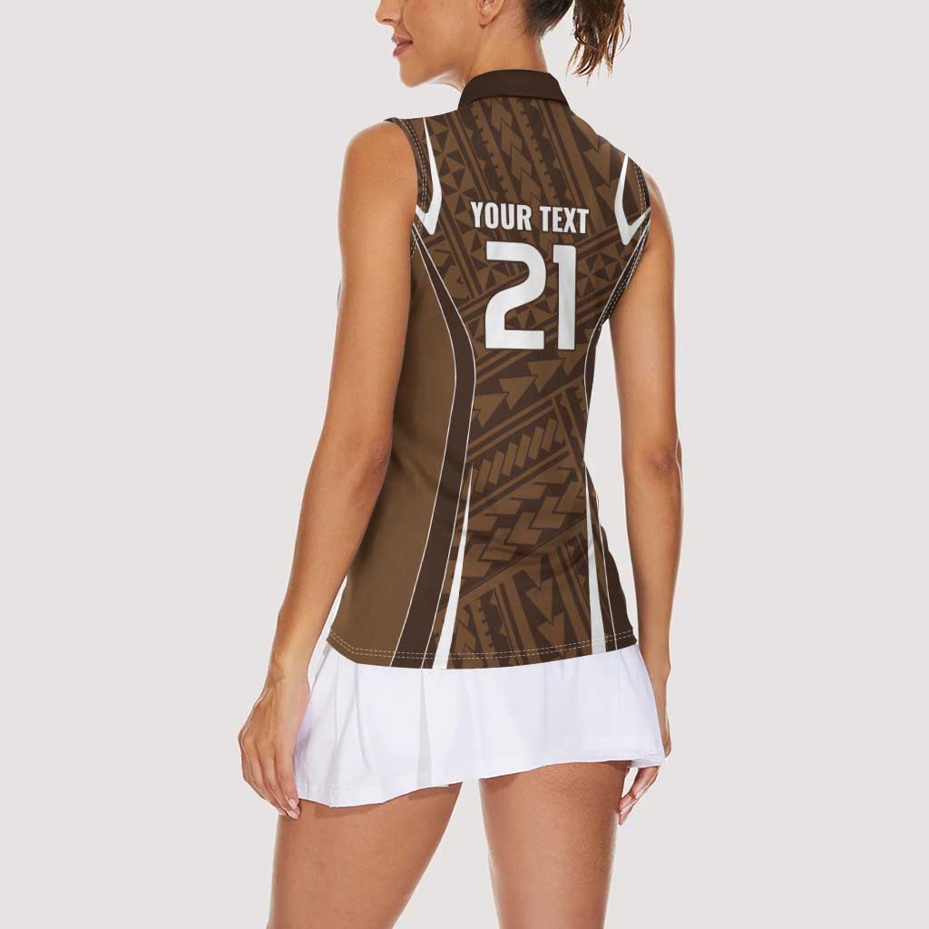 Custom Oceania Football Bula Fiji Women Sleeveless Polo Shirt Polynesian Tribal Pattern
