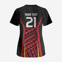 Custom Oceania Football Papua New Guinea Scrub Top Polynesian Tribal Pattern LT9 - Polynesian Pride