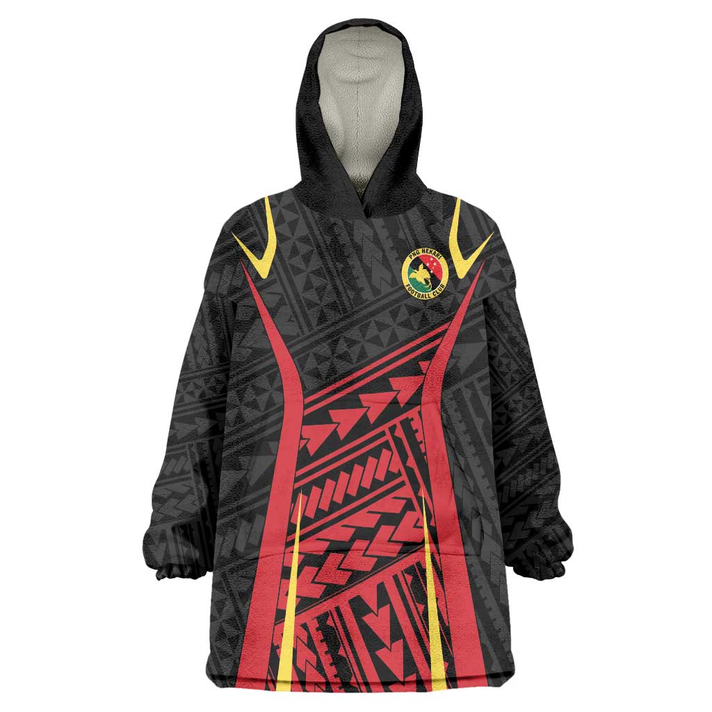 Custom Oceania Football Papua New Guinea Wearable Blanket Hoodie Polynesian Tribal Pattern