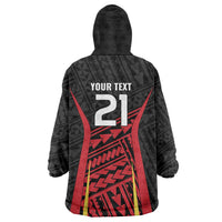 Custom Oceania Football Papua New Guinea Wearable Blanket Hoodie Polynesian Tribal Pattern