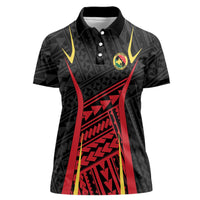 Custom Oceania Football Papua New Guinea Women Polo Shirt Polynesian Tribal Pattern LT9 Female Red - Polynesian Pride