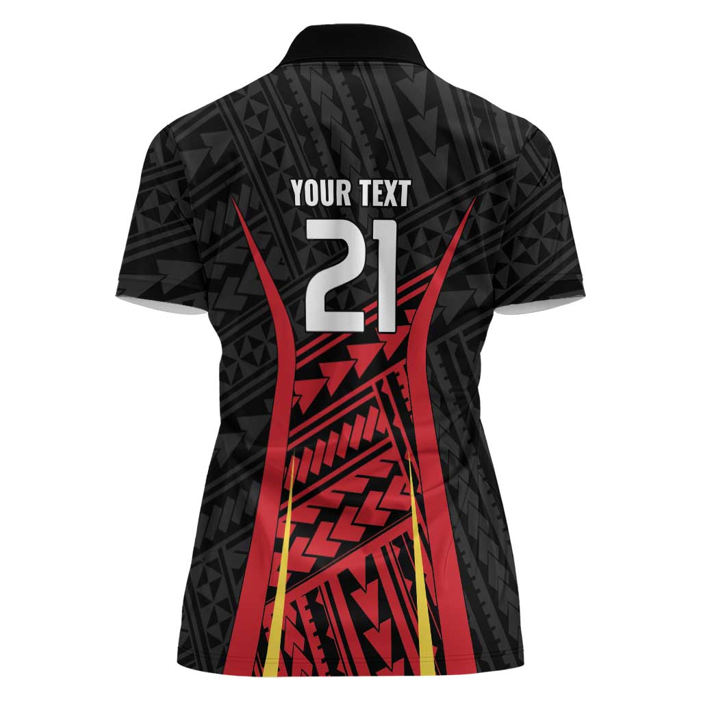 Custom Oceania Football Papua New Guinea Women Polo Shirt Polynesian Tribal Pattern LT9 - Polynesian Pride