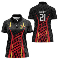 Custom Oceania Football Papua New Guinea Women Polo Shirt Polynesian Tribal Pattern LT9 - Polynesian Pride