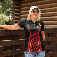 Custom Oceania Football Papua New Guinea Women Polo Shirt Polynesian Tribal Pattern LT9 - Polynesian Pride